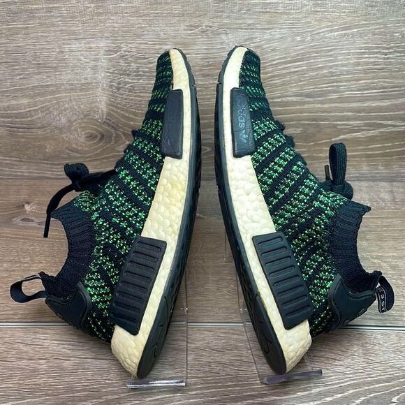 Adidas NMD R1 Primeknit Mens Size 5/Women’s Sz 6 Stealth Pack Noble Green Shoes - Picture 10 of 14